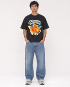 Mockup Boxy Heavyweight Tee Black male full-body 06