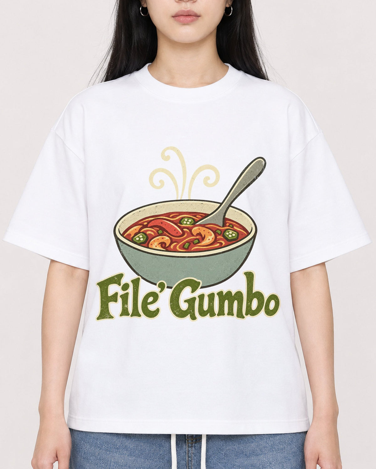 Mockup Boxy Heavyweight Tee White female close-up 01