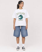 Mockup Boxy Heavyweight Tee White female full-body 16