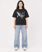 Mockup Boxy Heavyweight Tee Black female full-body 03