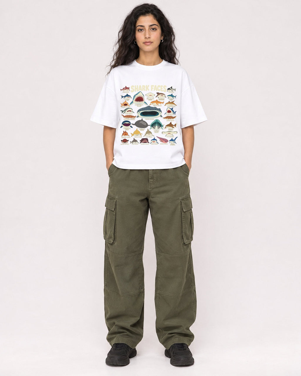 Mockup Boxy Heavyweight Tee White female full-body 07