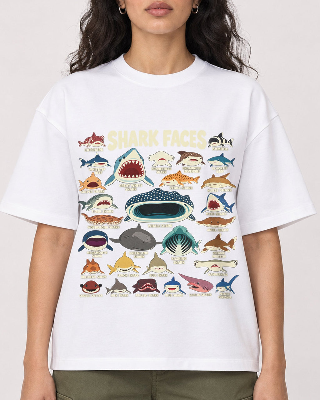 Mockup Boxy Heavyweight Tee White female close-up 07