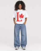 Mockup Boxy Heavyweight Tee White female full-body 05