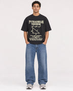 Mockup Boxy Heavyweight Tee Black male full-body 10