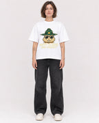 Mockup Boxy Heavyweight Tee White female full-body 18