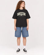 Mockup Boxy Heavyweight Tee Black female full-body 09