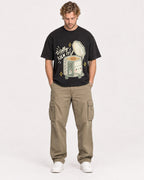Mockup Boxy Heavyweight Tee Black male full-body 28