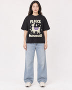 Mockup Boxy Heavyweight Tee Black female full-body 03