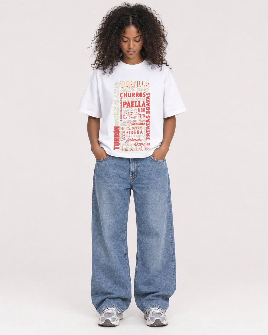 Mockup Boxy Heavyweight Tee White female full-body 05