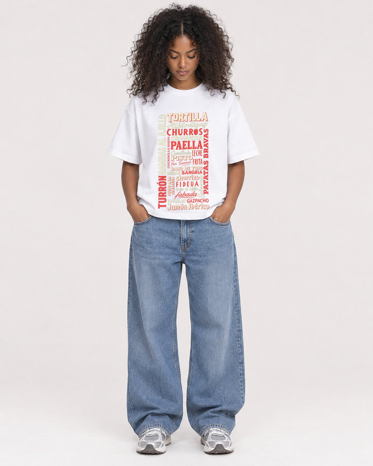 Mockup Boxy Heavyweight Tee White female full-body 05