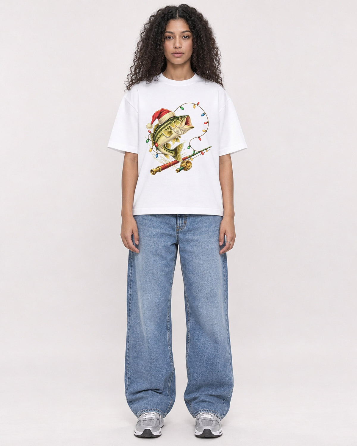 Mockup Boxy Heavyweight Tee White female full-body 10