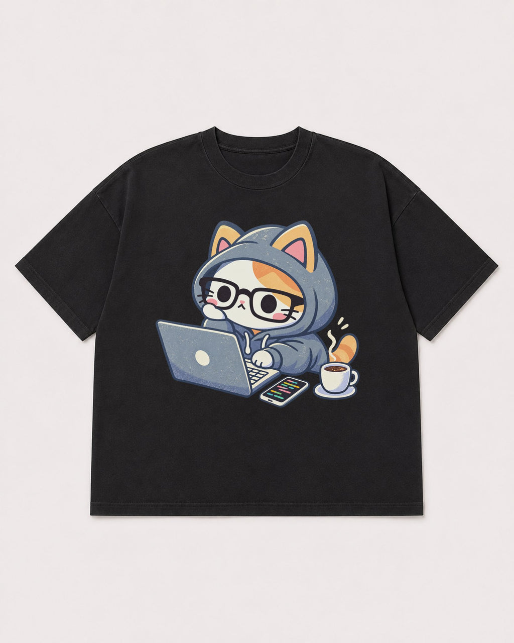 Mockup Boxy Heavyweight Tee Black product
