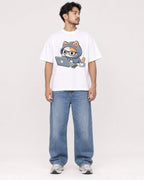 Mockup Boxy Heavyweight Tee White male full-body 02
