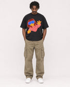 Mockup Boxy Heavyweight Tee Black male full-body 04