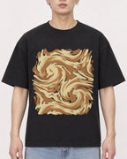 Mockup Boxy Heavyweight Tee Black male close-up 01
