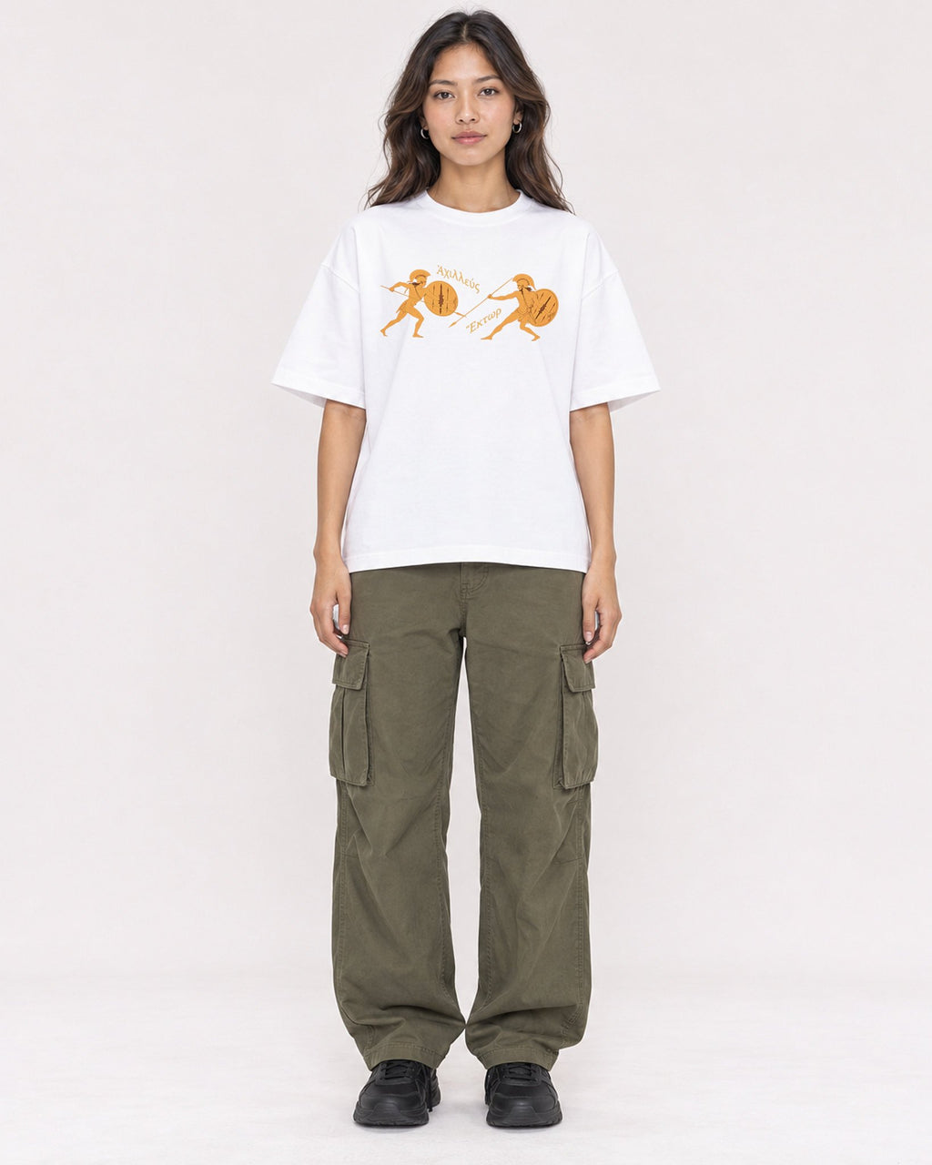 Mockup Boxy Heavyweight Tee White female full-body 02