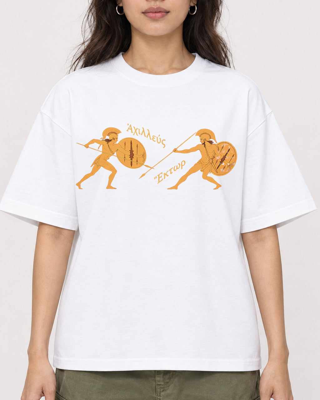 Mockup Boxy Heavyweight Tee White female close-up 02