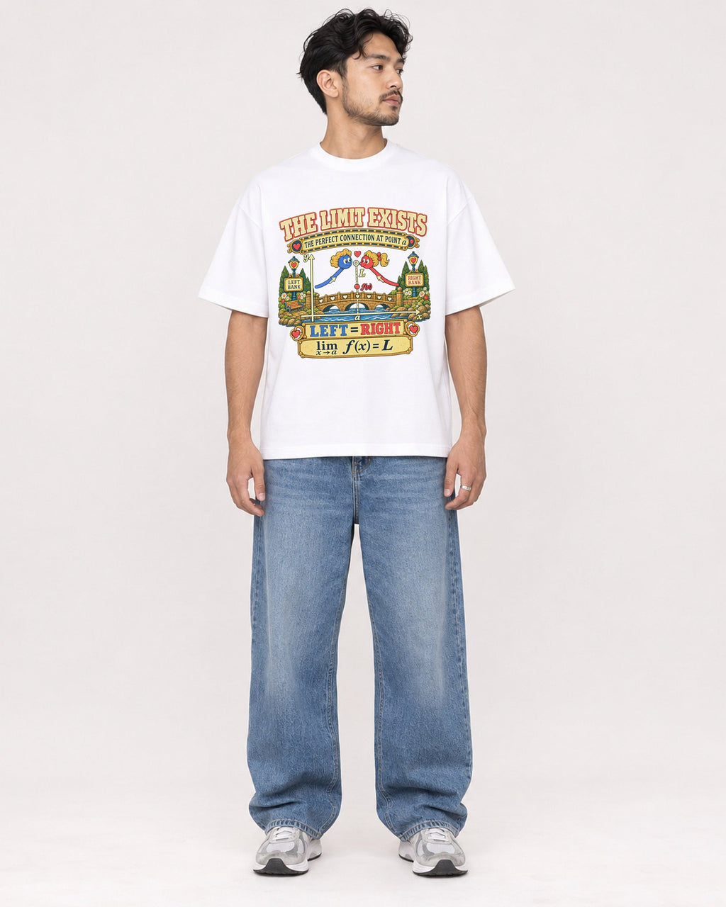 Mockup Boxy Heavyweight Tee White male full-body 02
