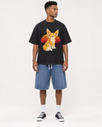 Mockup Boxy Heavyweight Tee Black male full-body 15