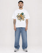 Mockup Boxy Heavyweight Tee White male full-body 12