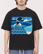 Mockup Boxy Heavyweight Tee Black male close-up 03