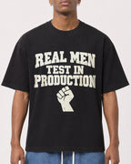 Mockup Boxy Heavyweight Tee Black male close-up 15