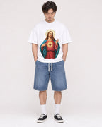 Mockup Boxy Heavyweight Tee White male full-body 03