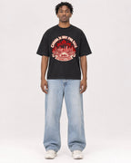 Mockup Boxy Heavyweight Tee Black male full-body 05