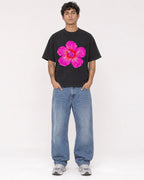 Mockup Boxy Heavyweight Tee Black male full-body 06