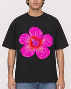Mockup Boxy Heavyweight Tee Black male close-up 06