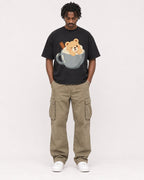 Mockup Boxy Heavyweight Tee Black male full-body 04