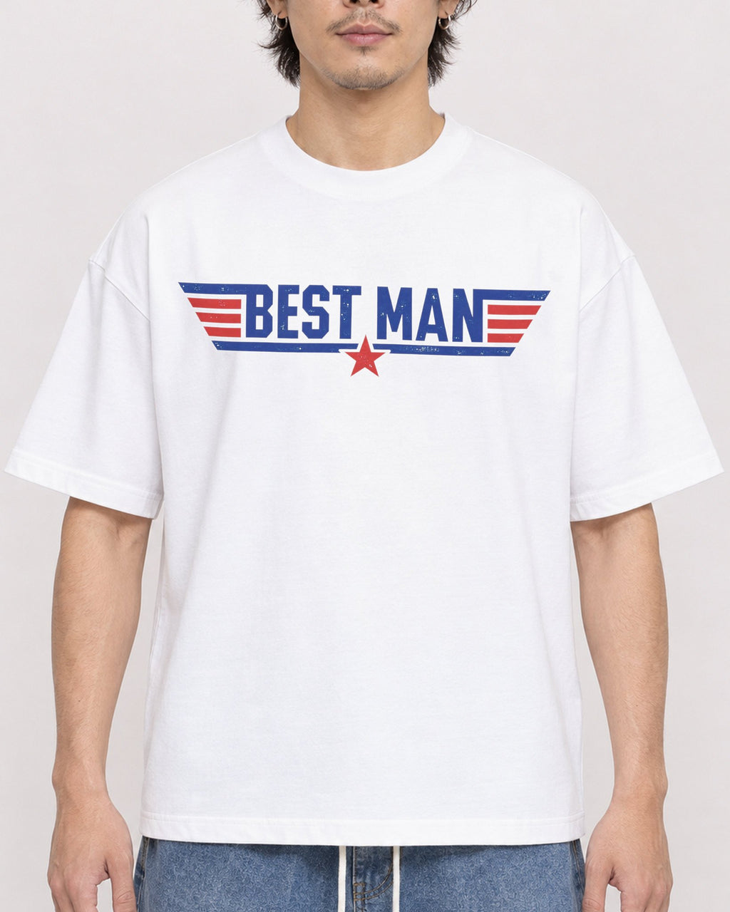 Mockup Boxy Heavyweight Tee White male close-up 03