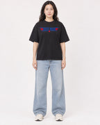 Mockup Boxy Heavyweight Tee Black female full-body 03