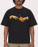 Mockup Boxy Heavyweight Tee Black male close-up 04