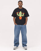 Mockup Boxy Heavyweight Tee Black male full-body 14