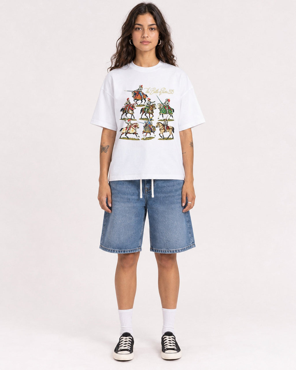 Mockup Boxy Heavyweight Tee White female full-body 06