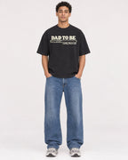 Mockup Boxy Heavyweight Tee Black male full-body 10