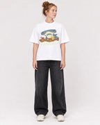 Mockup Boxy Heavyweight Tee White female full-body 28