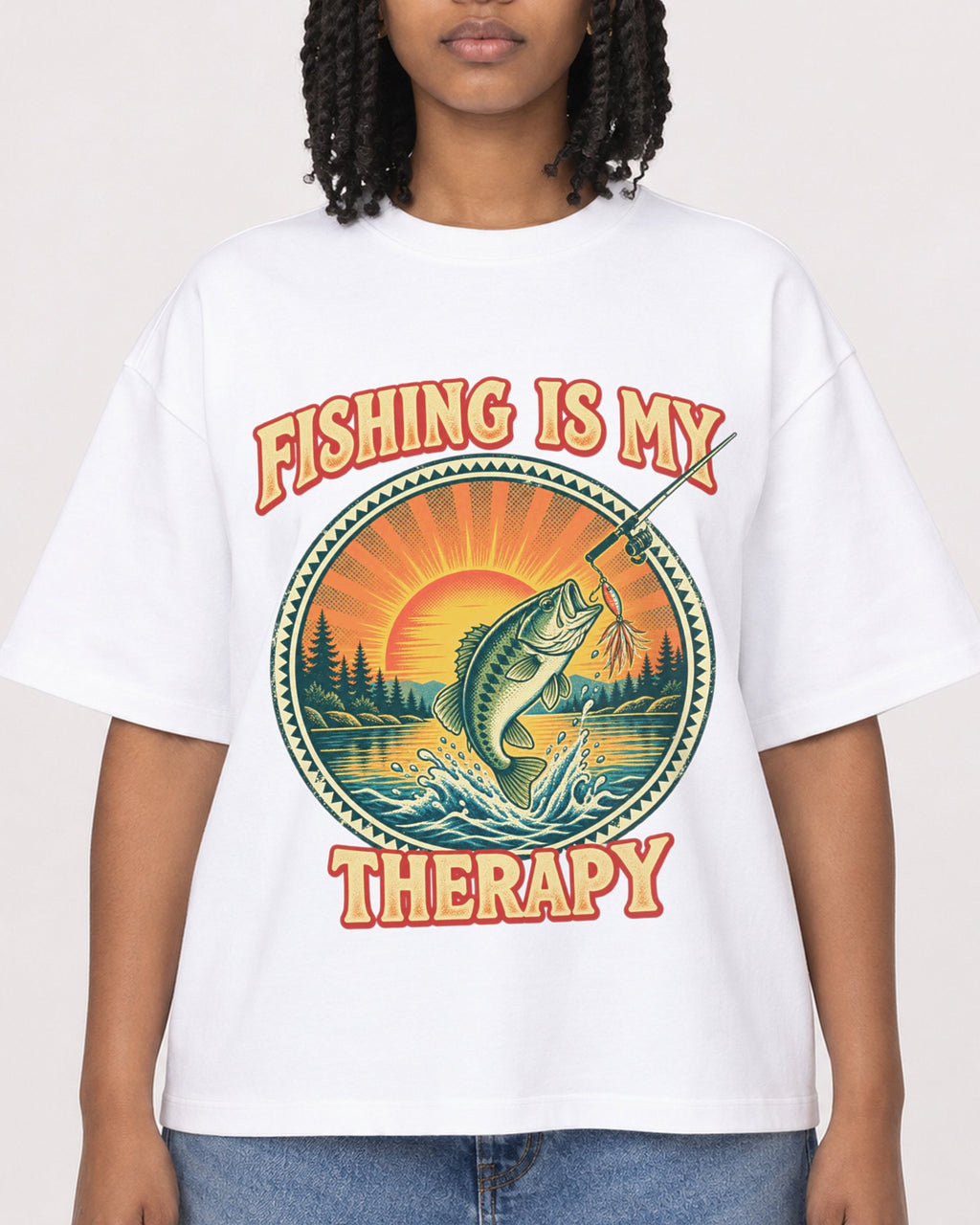 Mockup Boxy Heavyweight Tee White female close-up 15