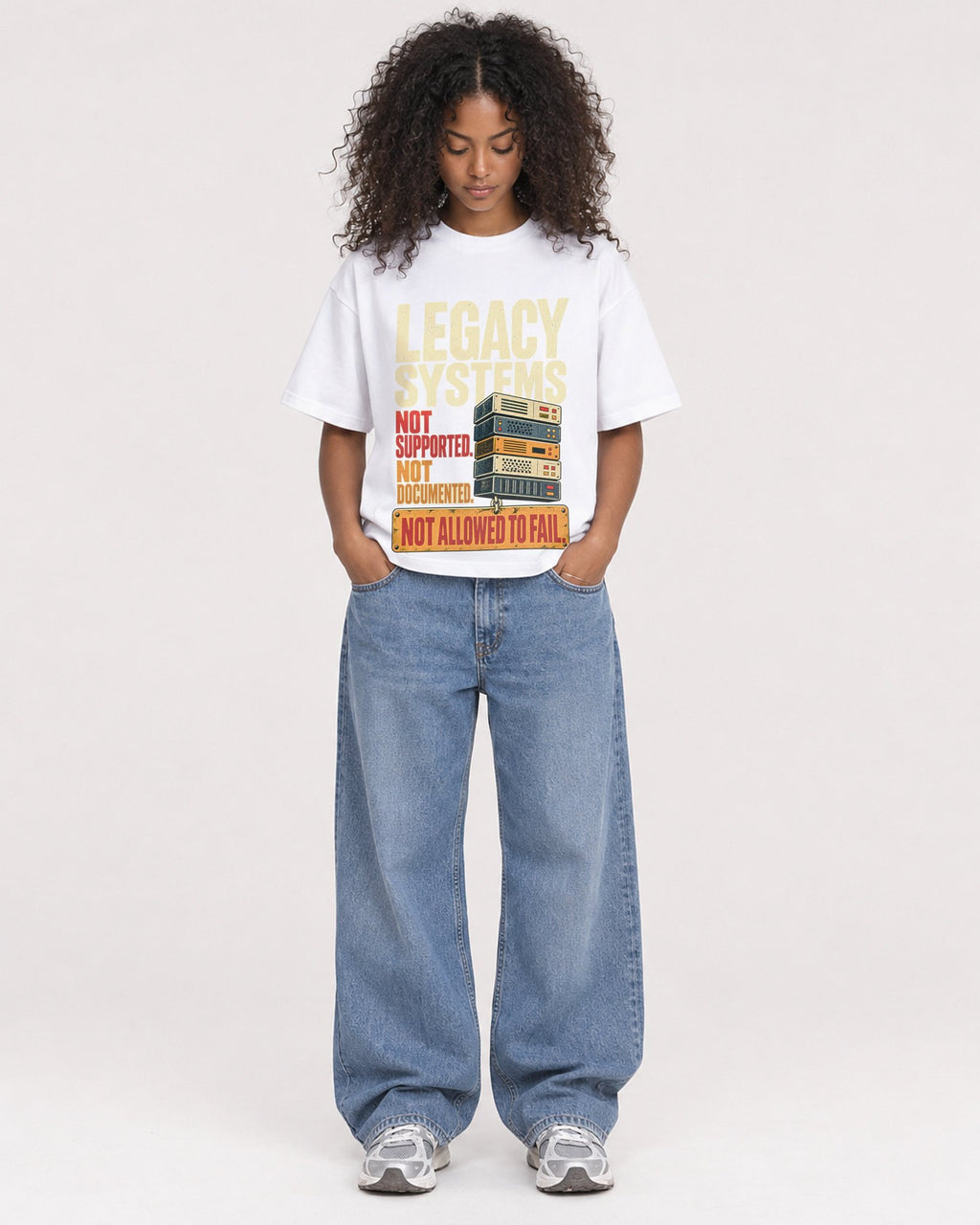 Mockup Boxy Heavyweight Tee White female full-body 05