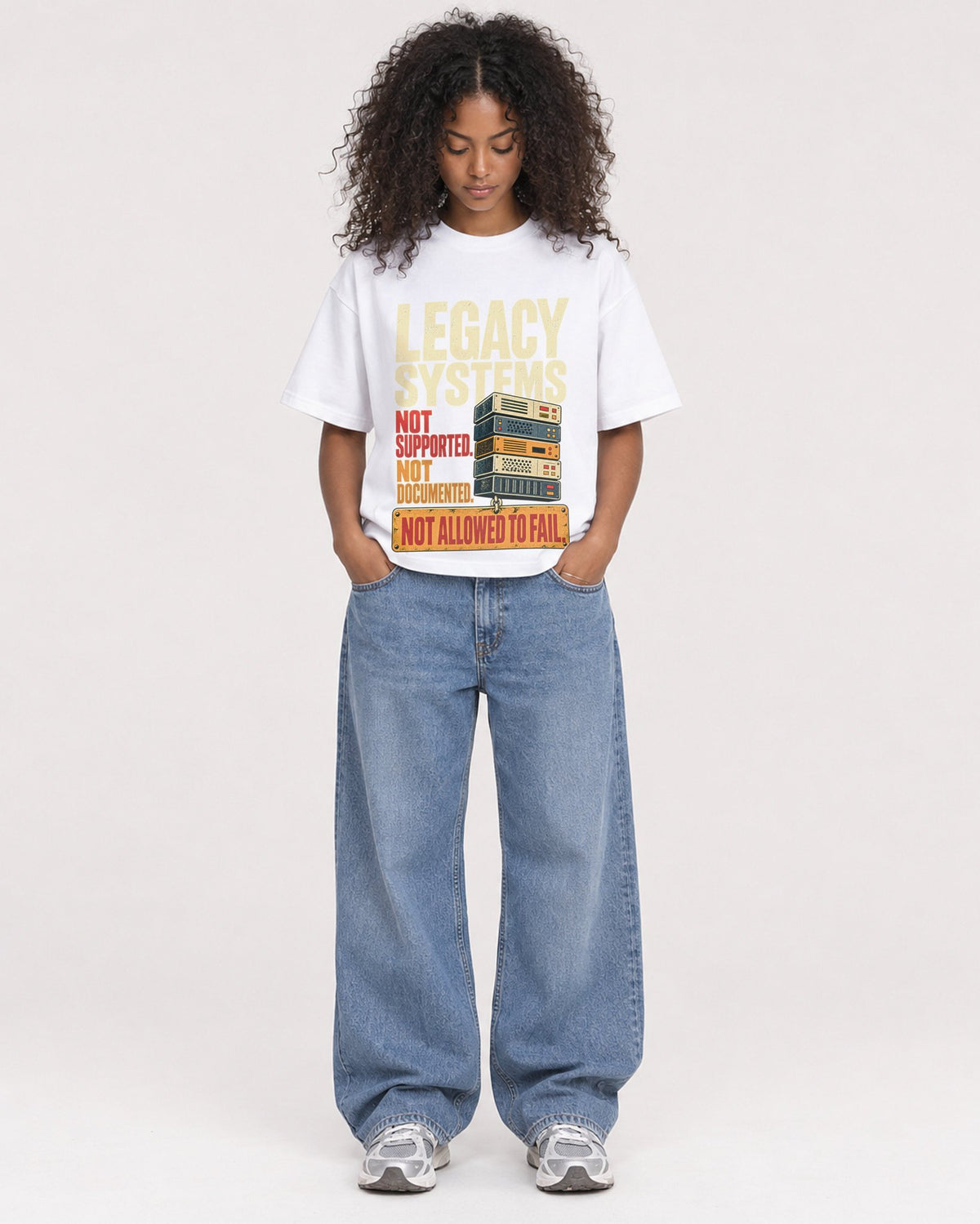Mockup Boxy Heavyweight Tee White female full-body 05