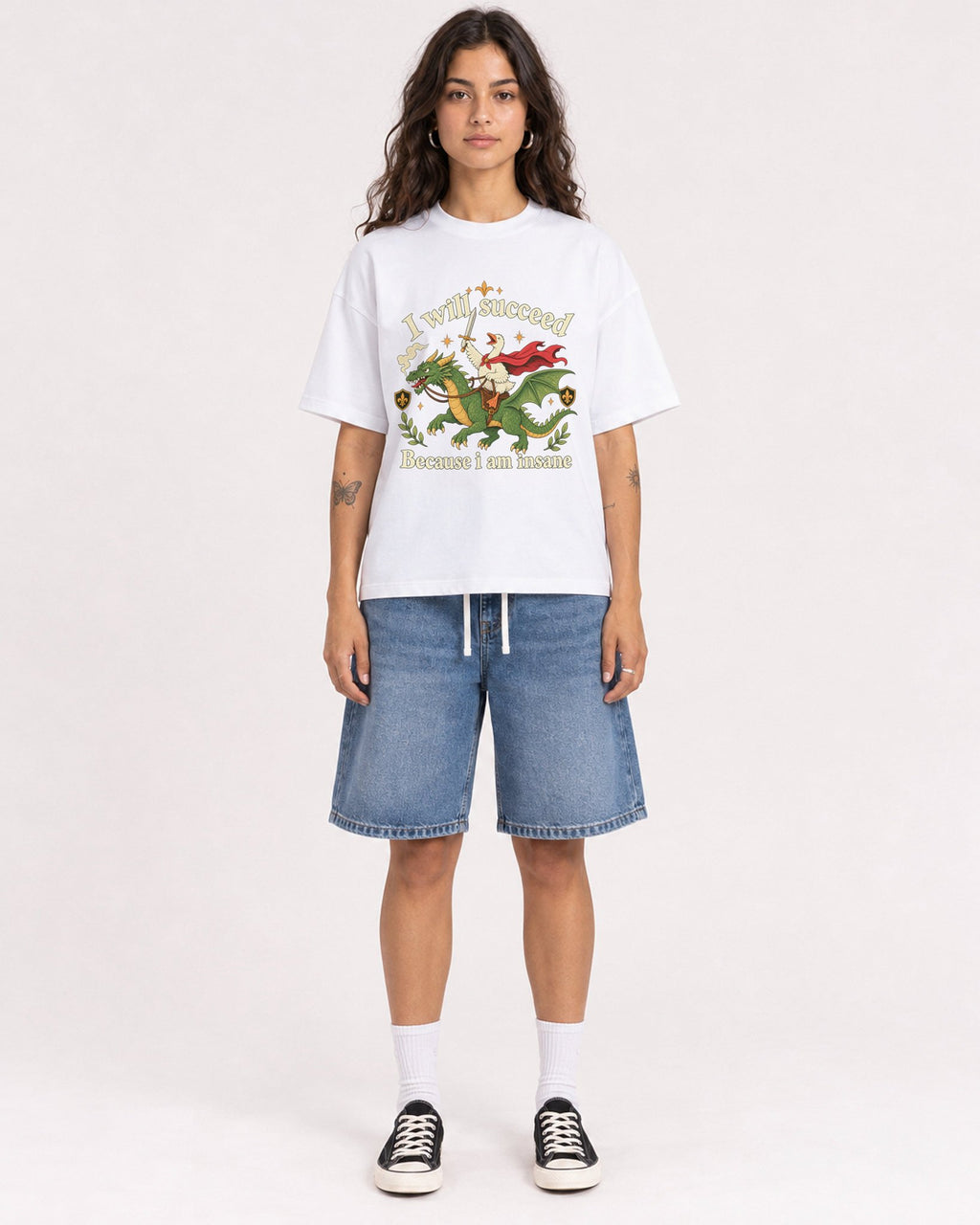 Mockup Boxy Heavyweight Tee White female full-body 06