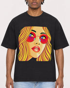 Mockup Boxy Heavyweight Tee Black male close-up 05