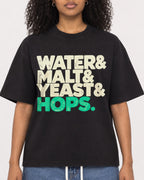Mockup Boxy Heavyweight Tee Black female close-up 05