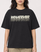 Mockup Boxy Heavyweight Tee Black female close-up 02