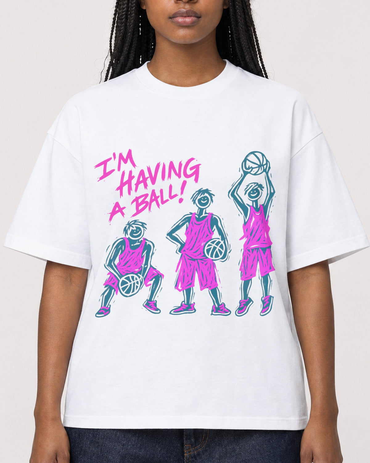 Mockup Boxy Heavyweight Tee White female close-up 04