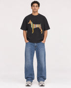 Mockup Boxy Heavyweight Tee Black male full-body 10