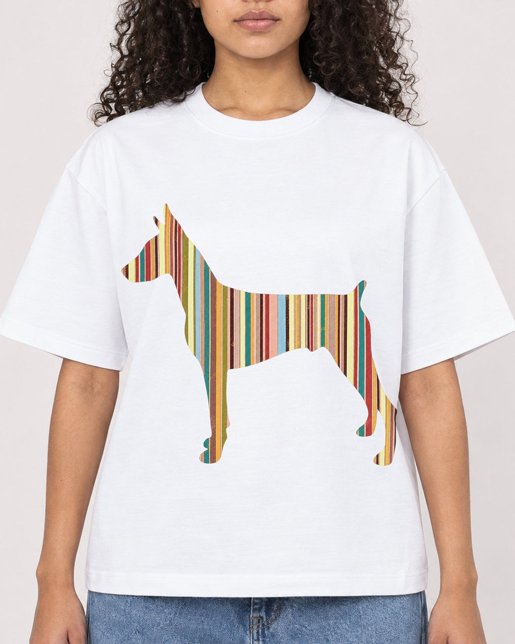 Mockup Boxy Heavyweight Tee White female close-up 10