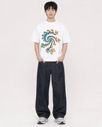 Mockup Boxy Heavyweight Tee White male full-body 01