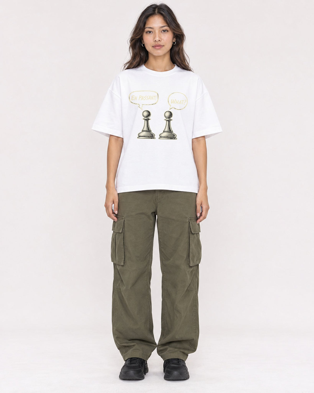 Mockup Boxy Heavyweight Tee White female full-body 02
